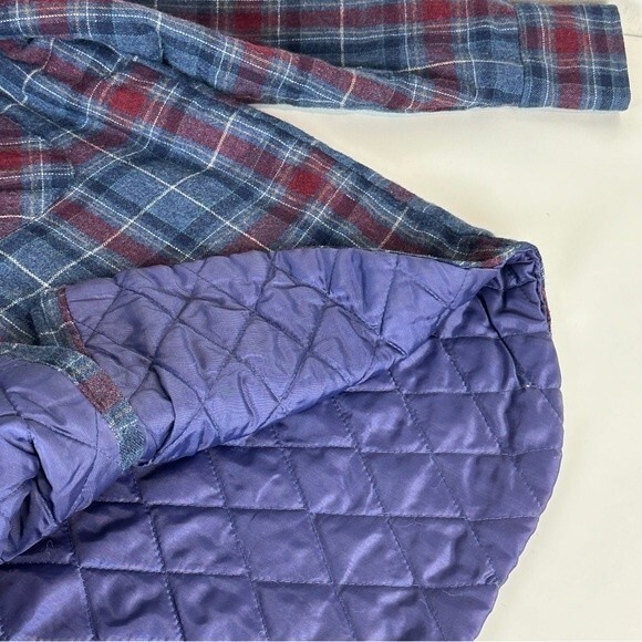Vintage Windbreaker Wool Quilted Lined Plaid Shacket Jacket M - Picture 6 of 9